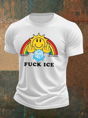 Men's Funny Ice Printed T-shirt