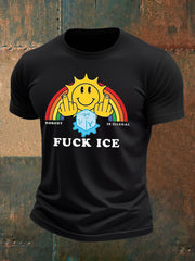 Men's Funny Ice Printed T-shirt