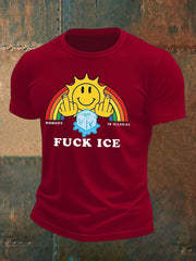 Men's Funny Ice Printed T-shirt
