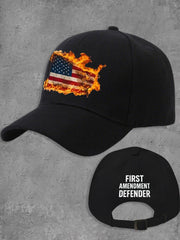 Unisex Burning Flag First Amendment Defender Cap