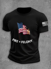Men's Burning Flag First Amendment Defender Cotton T-shirt