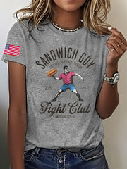 Women's Funny Sandwich Guy Resist 8647 Printed T-shirt