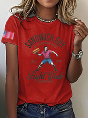 Women's Funny Sandwich Guy Resist 8647 Printed T-shirt