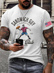 Men's Funny Sandwich Guy Resist 8647 Printed T-shirt