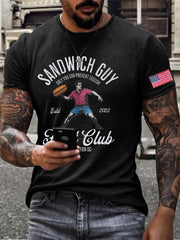 Men's Funny Sandwich Guy Resist 8647 Printed T-shirt