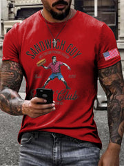 Men's Funny Sandwich Guy Resist 8647 Printed T-shirt