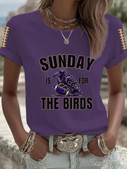 Women's Football Fans Lovers Gameday Casual Short Sleeve T-shirt