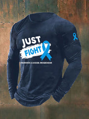 Men's Prostate Cancer Awareness Print Casual T-Shirt