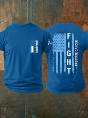 Men's Prostate Cancer Awareness Print Casual T-Shirt