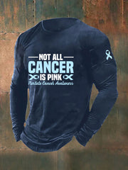 Men's Prostate Cancer Awareness Print Casual T-Shirt