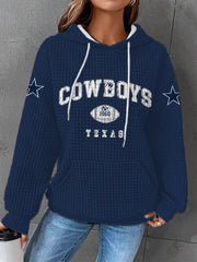 Women's American football waffle hooded sweatshirt