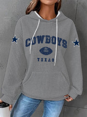 Women's American football waffle hooded sweatshirt