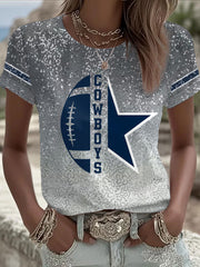 Women's American Football Print Casual T-shirt