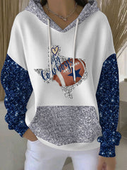 Women's American football hooded sweatshirt