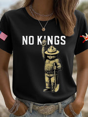 Women's 8647 FDT 50501 No Kings Printed T-Shirt