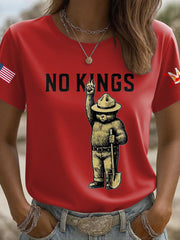 Women's 8647 FDT 50501 No Kings Printed T-Shirt