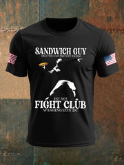 Men's Funny Sandwich Guy 8647 Printedr T-shirt