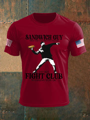 Men's Funny Sandwich Guy 8647 Printedr T-shirt