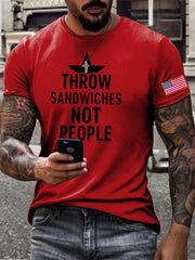 Men's Funny Sandwich Guy 8647 Printedr T-shirt