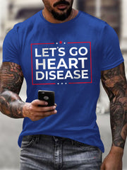 Men's Let's Go Heart Disesas Print short-sleeved T-shirt