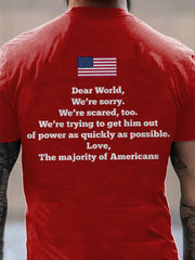 Men's Dear World... Print short sleeves t-shirt