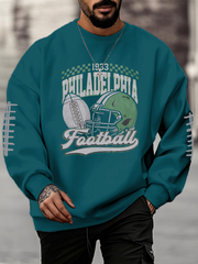Men's Football Fans Lovers Gameday Casual Crew Neck Sweatshirt