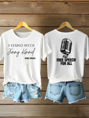 Women's I Stand with Jimmy Kimmel Iron On Short Sleeve T-Shirt