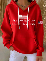 Women's The Fading Of The Red White And Blue Printed Hoodie