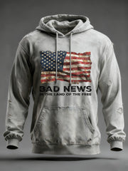 Men's Bad News In The Land Of The Free Printed Hoodie