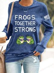Women's Frogs Together Strong Portland Frog Protestors Anti Fascism Sweatshirt