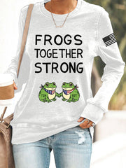 Women's Frogs Together Strong Portland Frog Protestors Anti Fascism Sweatshirt