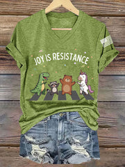 Women's Joy is Resistance: Portland Frog Protestors Anti Fascism V-Neck Tee