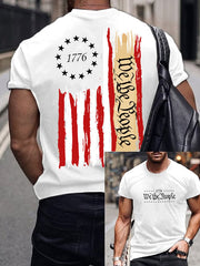 T-shirt décontracté à manches courtes et col rond pour homme, imprimé Jour de l'Indépendance 