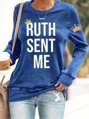 Women's Ruth Sent Me Print Casual  Sweatershirt