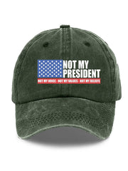 Casquette unisexe à imprimé « Pas mon président » 