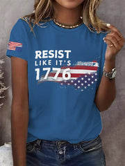 Women's Retro Resist Like It's 1776 Print T-Shirt
