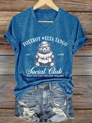 Women's Fashion Flag Print Casual T-shirt