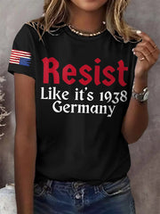 Women's Retro Resist Like It's 1938 Germany Print T-Shirt