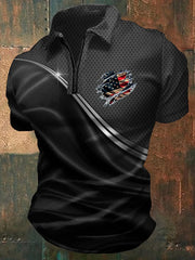 Men's Casual Independence Day Flag Print  Shirt