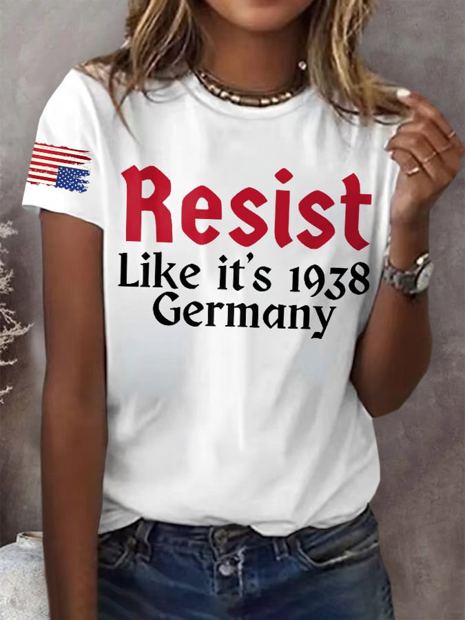 Women's Retro Resist Like It's 1938 Germany Print T-Shirt