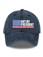 Casquette unisexe à imprimé « Pas mon président » 