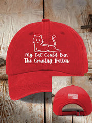 Retro FDT My Cat Could Run The Country Better Pride Baseball Cap