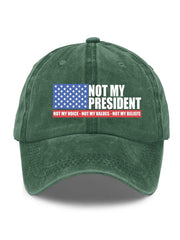 Casquette unisexe à imprimé « Pas mon président » 