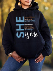 Women's Black History Month She Is Confident Strong She Is Me Printed Sweatshirt