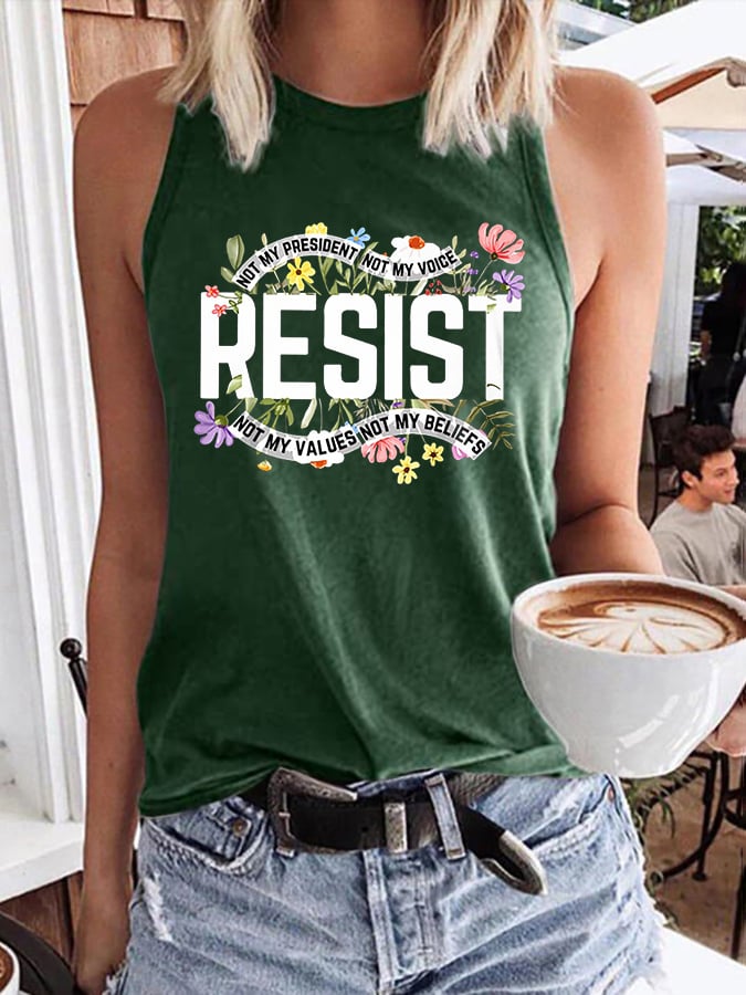 Retro Resist Nicht mein Präsident, nicht meine Stimme, nicht meine Werte, nicht meine Überzeugungen Print Weste 