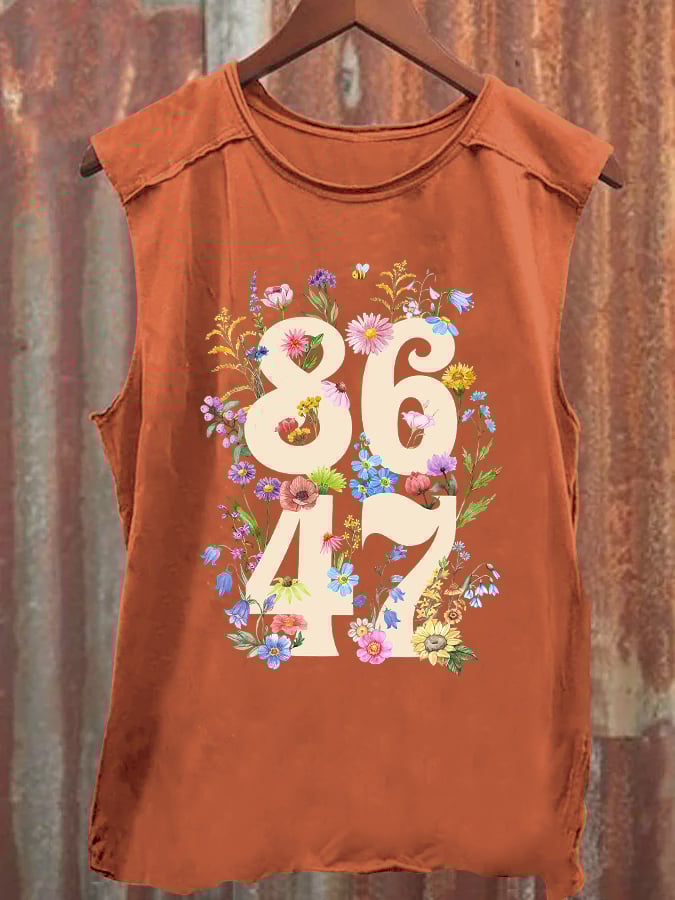 Herren Tanktop mit Retro-Blumen-Print 86 47 