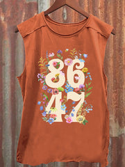 Herren Tanktop mit Retro-Blumen-Print 86 47 