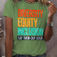 Retro Diversity, Equity, InclusionSay Them Out Loud Support DEI Print T-Shirt