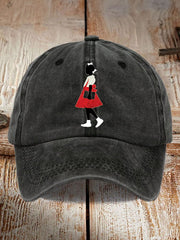 Unisex  Black Girl In Red Dress Art Print Baseball Cap