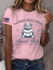 T-shirt décontracté imprimé FDT pour femme 